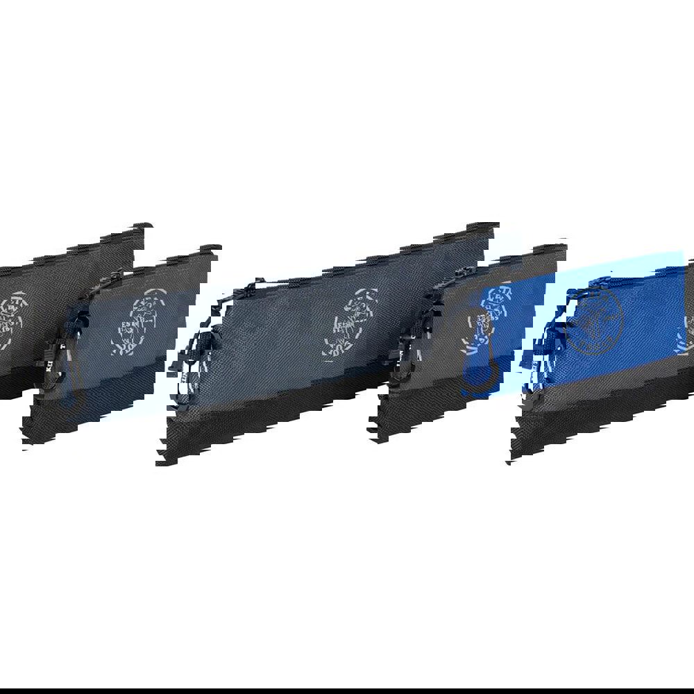 Stand-Up Zipper Bag Tool Pouch with Carabiners, 7-Inch Blue and 14-Inch Gray Utility Bags with Reinforced Bottom, 2-Pack